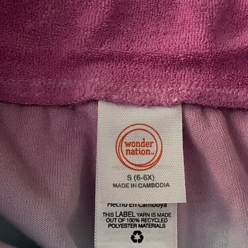 Wonder Nation Girls’ Towel Terry Shorts, Size S (6-6X)
